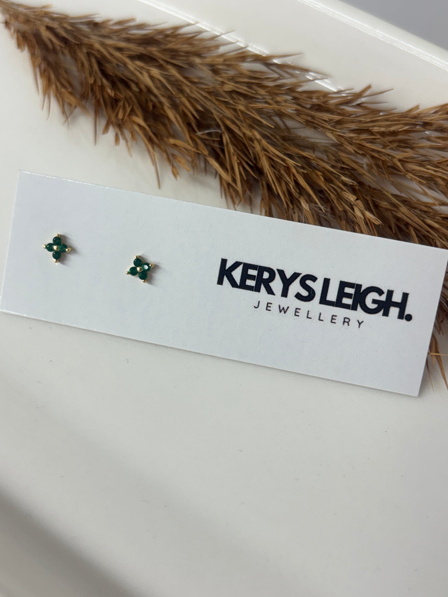 Emerald CZ Stud (Gold)