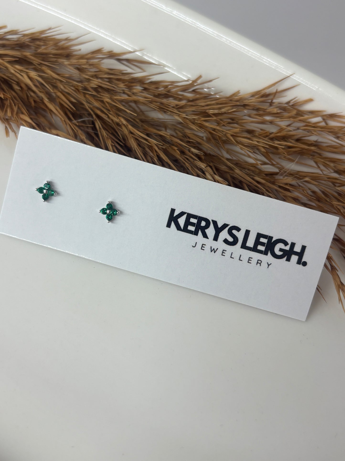 Emerald CZ Stud (Silver)