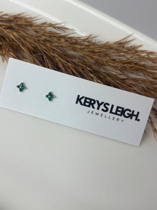 Emerald CZ Stud (Silver)