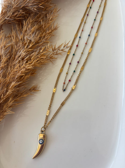 Evil Eye double Necklace